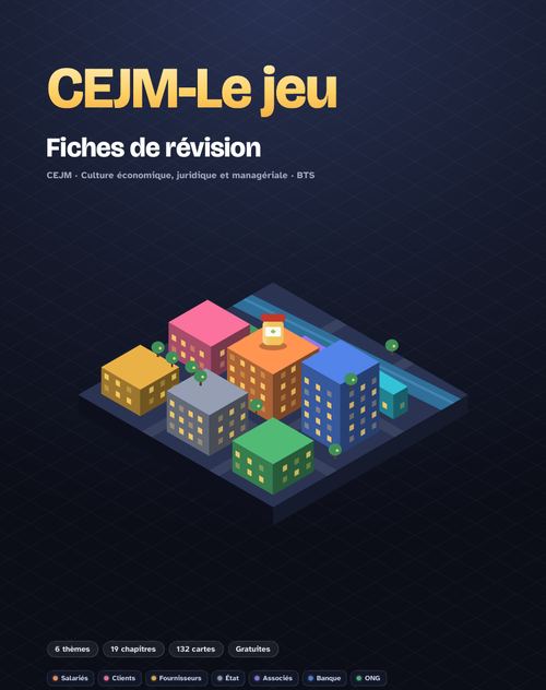 La couverture des fiches de révision CEJM offertes